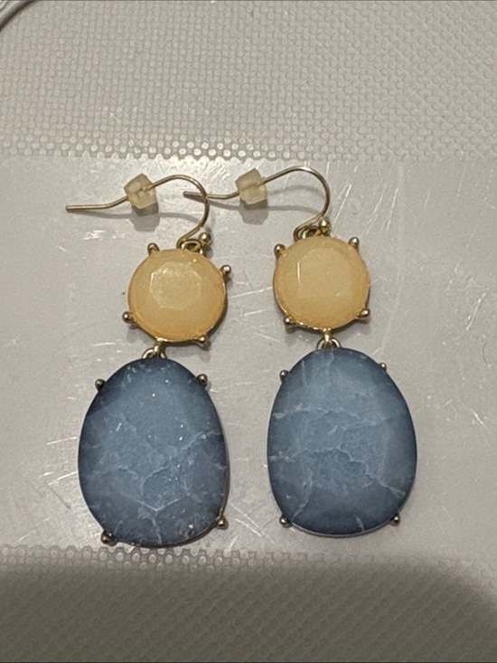 LOFT Jewelry - LOFT Yellow and Blue Double-Drop Stone Earrings